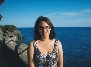 author in front of Mediterranean